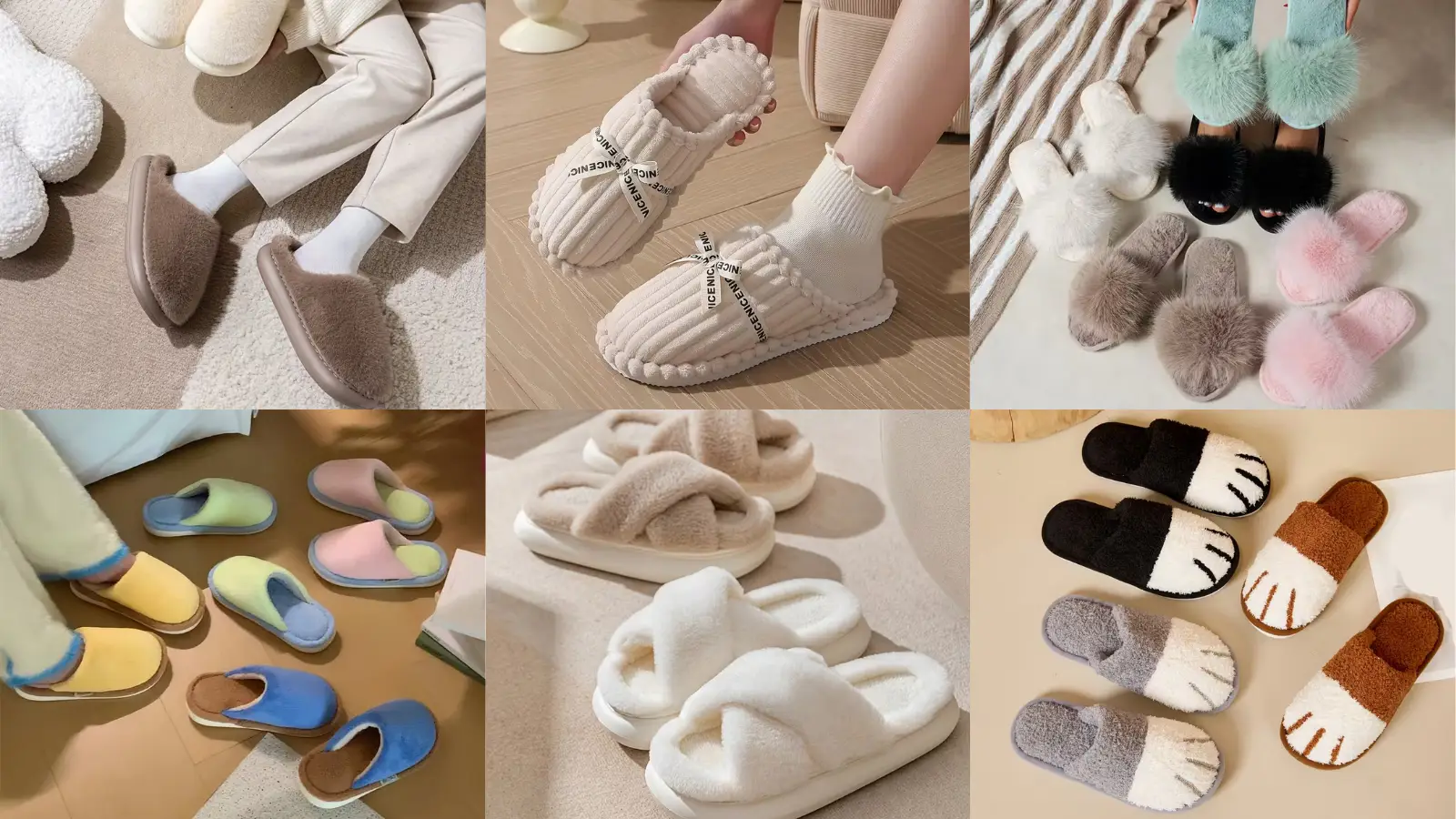 Temu冬のルームスリッパ