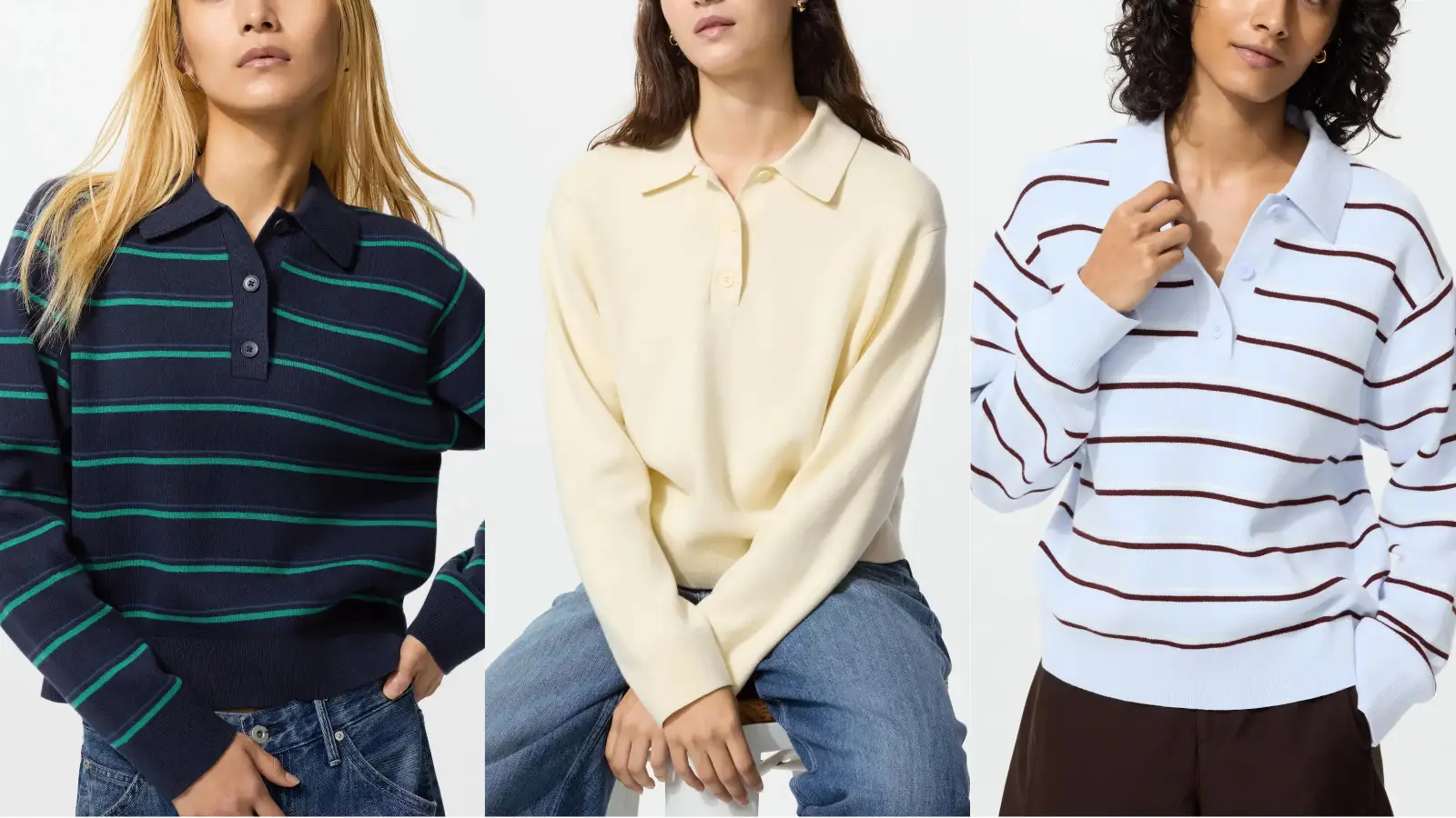 ユニクロ-スムースコットンポロセーター