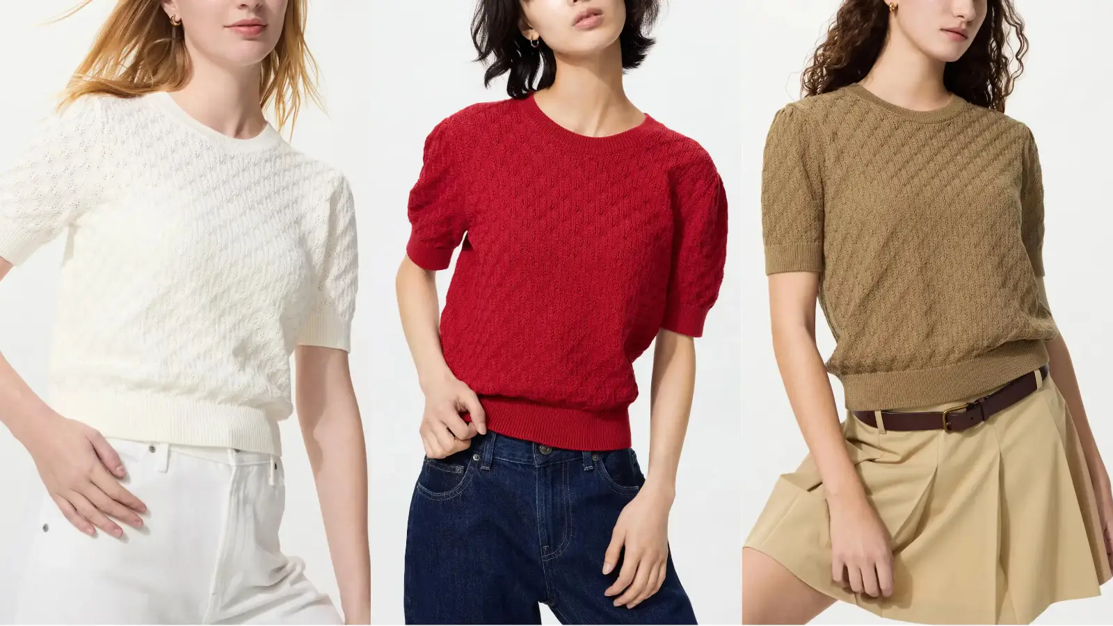 ユニクロ-ポインテールクルーネックセーターウォッシャブル