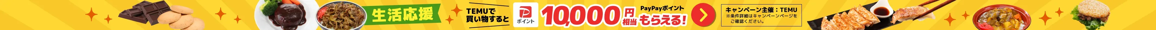TEMUの生活応援：TEMUで買い物するとPayPayポイント10,000円相当もらえる！
